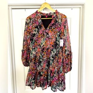 Vince Camuto floral patterned long sleeve dress